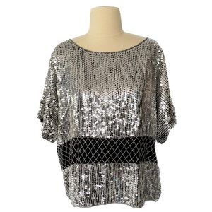Jean for Joseph Le Bon Vintage Sequin Short Sleeve Top XL